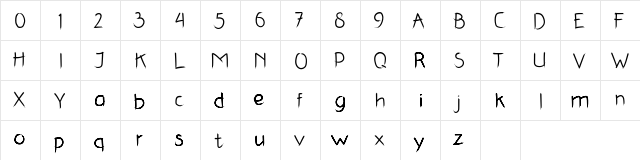 Dazalea Regular  glyph index