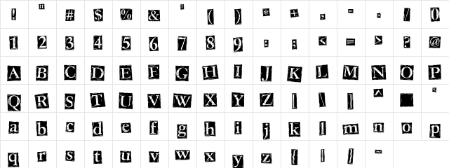 CK Scratchy Box Regular  glyph index
