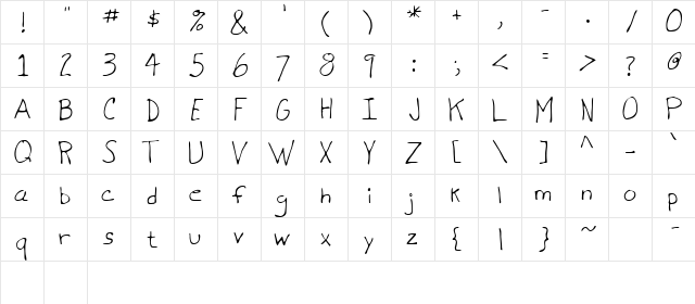 Nelson Regular  glyph index