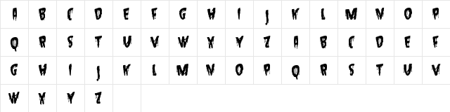 Hallowed Eve Sample Regular  glyph index