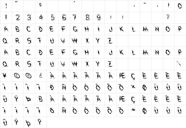 FZ UNIQUE 19 LEFTY Normal  glyph index