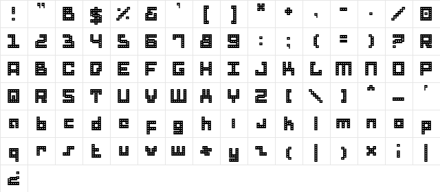 Drid Herder Regular  glyph index