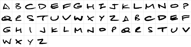 New Regular  glyph index