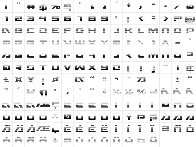 Wildcard Gradient Regular  glyph index