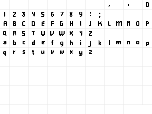 Heavy Weight Gamer Regular  glyph index
