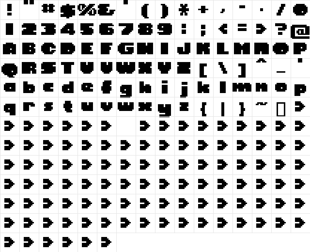 00Optimistix Bold  glyph index
