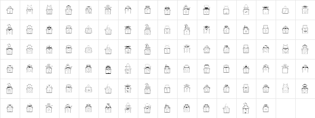 LD Dressed Up Regular  glyph index