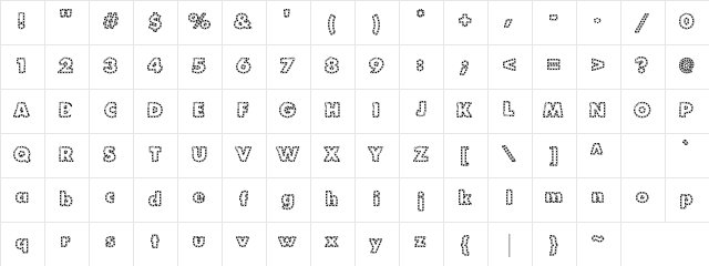 LD Holly Checks Regular  glyph index