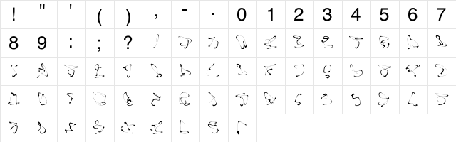 squigem Regular  glyph index