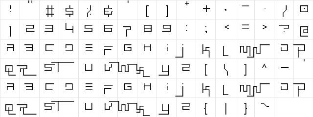 Simplicity Extend Thin  glyph index