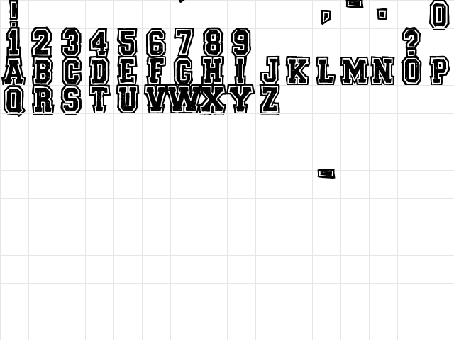 Back to School Regular  glyph index