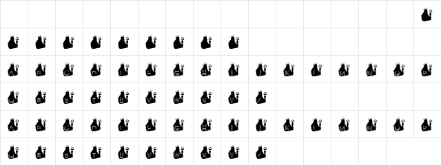 Preacer Regular  glyph index