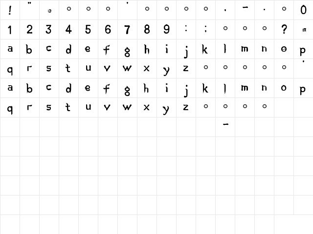 Korean Calligraphy Regular  glyph index
