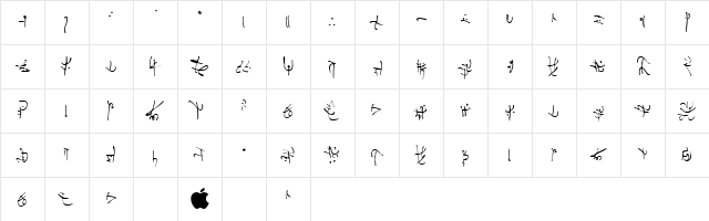Korohanza Regular  glyph index