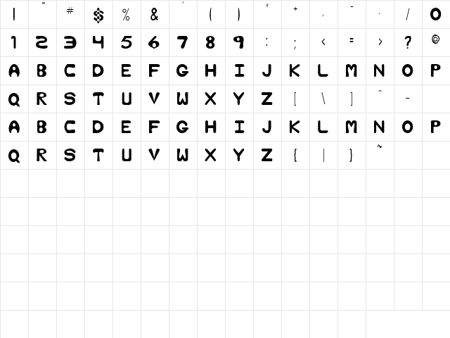 Dog's Reason 3 Regular  glyph index