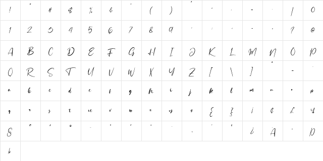 Sattersoon Regular  glyph index