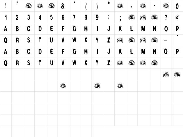 CrushNo47 Regular  glyph index