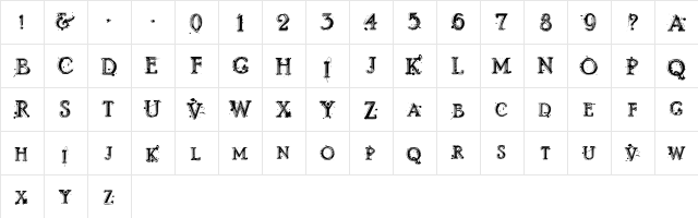 DZR MENTAL Regular  glyph index