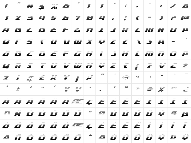 Global Dynamics Gradient Italic Italic  glyph index