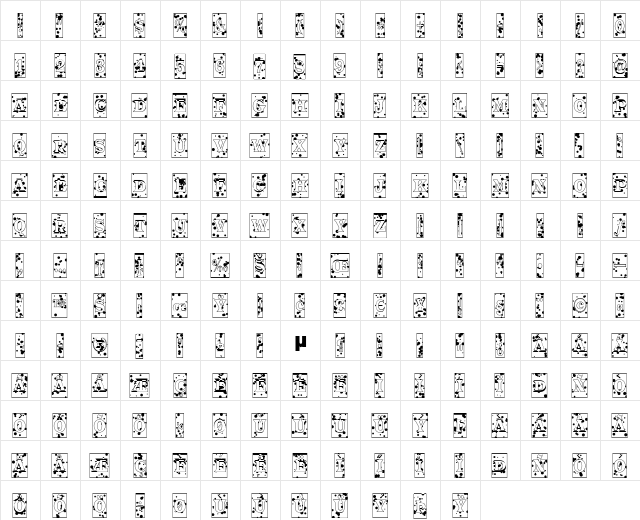 a_TrianglerCmInkBl Regular  glyph index