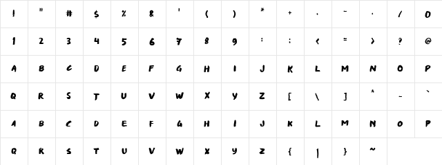 Danska Regular  glyph index