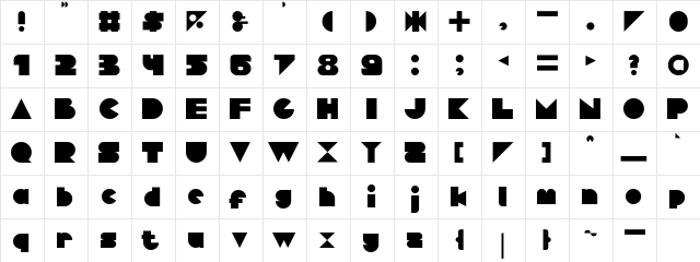 Dagelan Malam Regular  glyph index