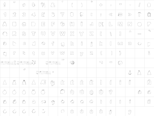 Fine Homage Regular  glyph index