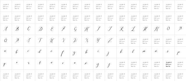 Anchou Regular  glyph index