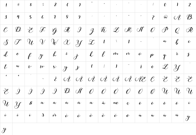amotim Regular  glyph index