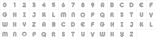 Oleto Regular  glyph index
