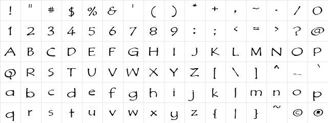 DiMurphic Regular  glyph index