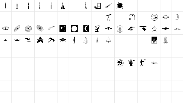 DexisDingbatsEightSSK Regular  glyph index