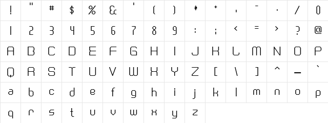 Miha Face Regular  glyph index