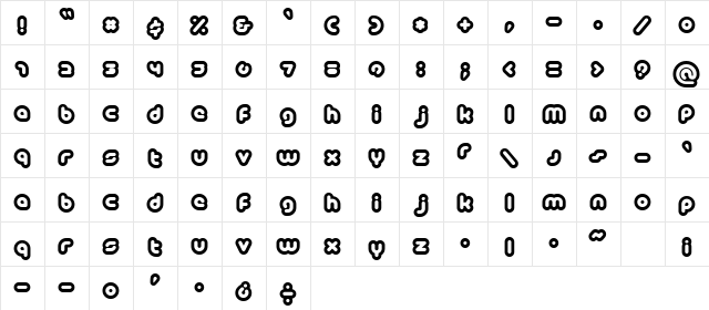 PicoWhiteAl Regular  glyph index