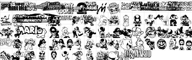 Mario and Luigi Regular  glyph index