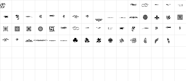 WoodcutOrnamentsTwoSSK Regular  glyph index