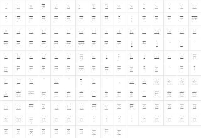 KG Primary Dots Lined Regular  glyph index