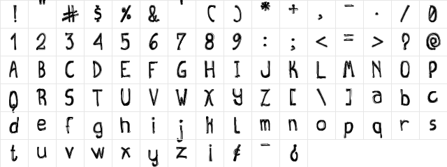 Queen Destroy tfb Regular  glyph index