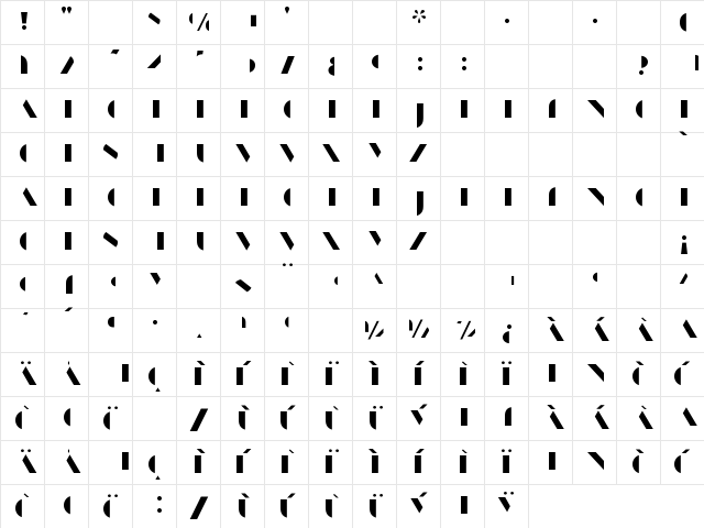 Manbow Fill  glyph index