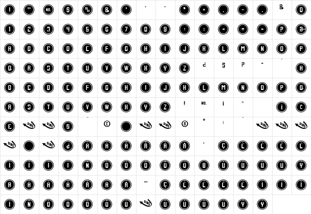 Console Input  glyph index