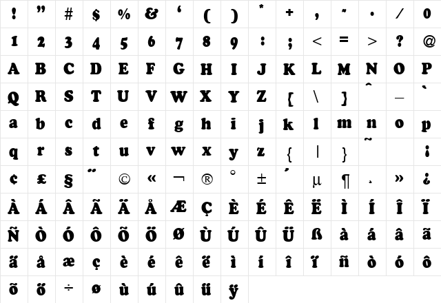 CocosSmallDB Normal  glyph index