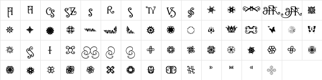 Mantra BETA Regular  glyph index