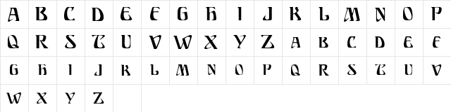 MysticSCapsSSK Regular  glyph index