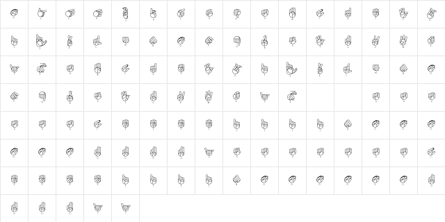 Libras-nilo Regular  glyph index