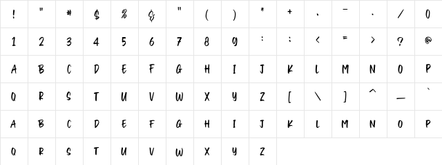 Craptons Regular  glyph index