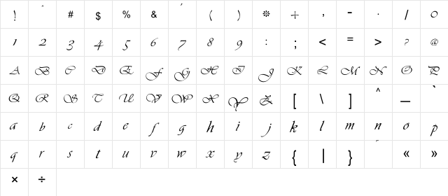 Mangrio_Aziz_Aftab_Talpur_Styli Regular  glyph index