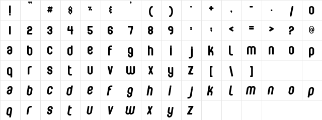 Tit A Dot Regular  glyph index