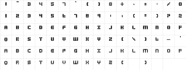 2Tech Regular  glyph index