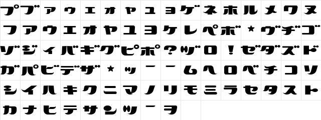 ClownCharlie Regular  glyph index