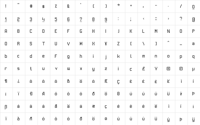 GVB Bus Pid Regular  glyph index